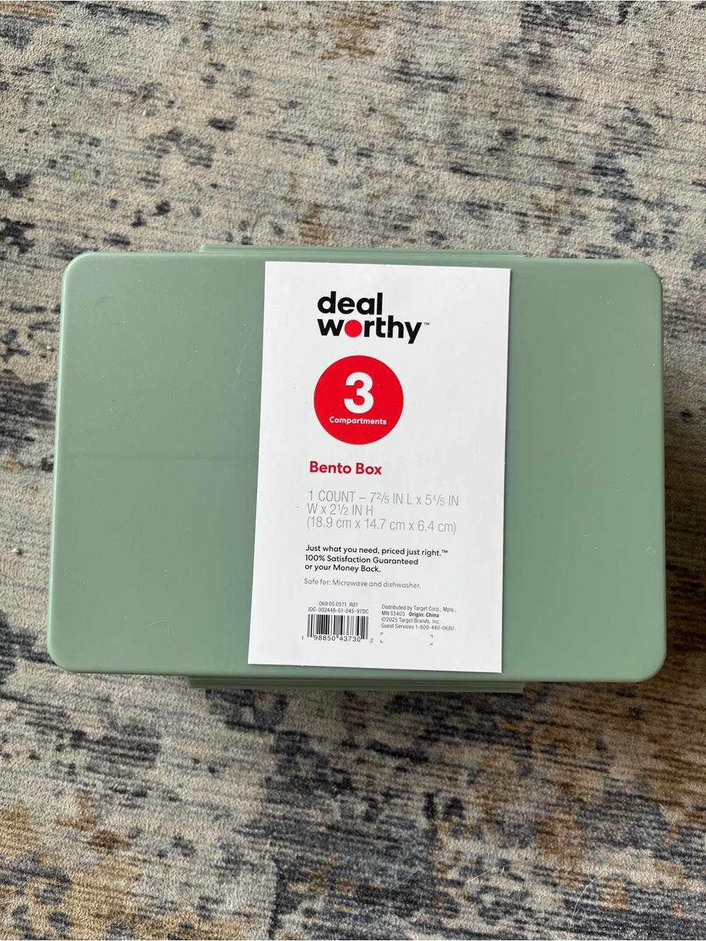 Dealworthy 3-Compartment Bento Box - Sage Green